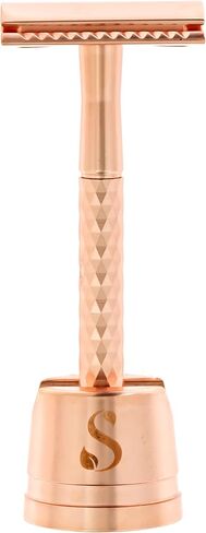 Senskinn Safety Razor for Women | Eco Friendly Razor for Ladies | Zero Waste Eco Razor | Reusable Razor | Metal Razor for Women Shaving | Single Blade Razors for Women (Rose Gold Pearlescent) in Saudi Arabia