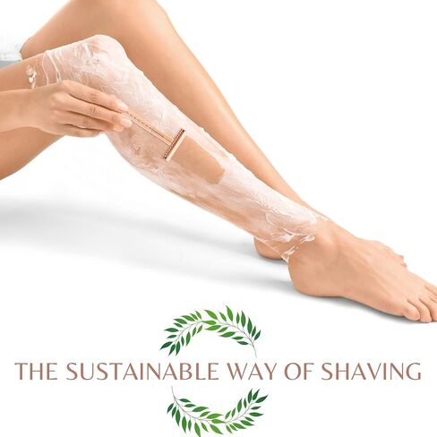 Senskinn Safety Razor for Women | Eco Friendly Razor for Ladies | Zero Waste Eco Razor | Reusable Razor | Metal Razor for Women Shaving | Single Blade Razors for Women (Rose Gold Pearlescent) in Saudi Arabia
