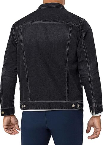 Neonjacc Men's Classic Lapel Denim Jacket Casual Washed Button Down Trucker Jacket in Saudi Arabia