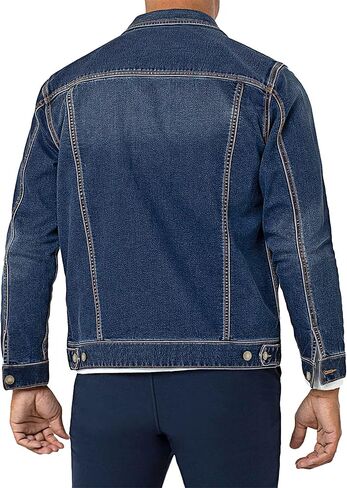 Neonjacc Men's Classic Lapel Denim Jacket Casual Washed Button Down Trucker Jacket in Saudi Arabia