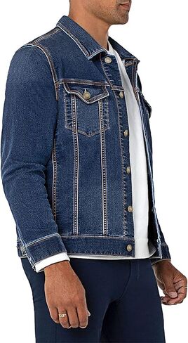 Neonjacc Men's Classic Lapel Denim Jacket Casual Washed Button Down Trucker Jacket in Saudi Arabia
