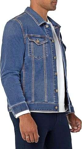 Neonjacc Men's Classic Lapel Denim Jacket Casual Washed Button Down Trucker Jacket in Saudi Arabia