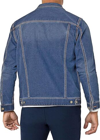 Neonjacc Men's Classic Lapel Denim Jacket Casual Washed Button Down Trucker Jacket in Saudi Arabia