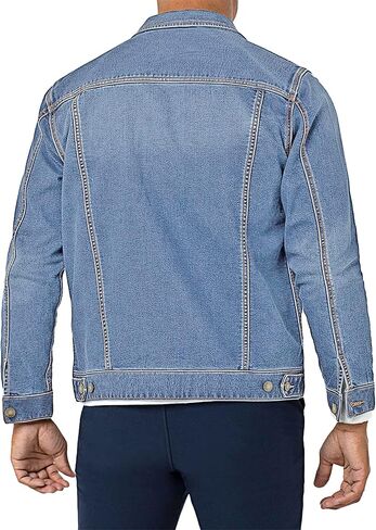 Neonjacc Men's Classic Lapel Denim Jacket Casual Washed Button Down Trucker Jacket in Saudi Arabia