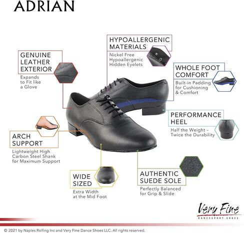 أحذية رقص Adrian Salsa Ballroom Tango Waltz اللاتينية الناعمة للرقص المتأرجح للرجال in Kuwait