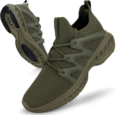 Pujcs Mens Slip on Walking Shoes Non Slip Breathable Lightweight Seakers Athletic Tennis Running Shoes for Gym Travel Jogging in Saudi Arabia
