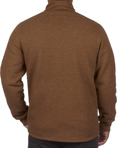 The American Outdoorsman Sherpa Lined Waffle Quarter Zip Mock Neck Long Sleeve Pullover for Men - Ideal for Outdoor Adventure in Kuwait