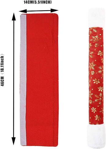 RICHEN زينة عيد الميلاد غطاء مقبض باب الثلاجة، مجموعة من 4 غطاء مقبض من الصوف والفرو الصناعي المطرز، هدايا عيد الميلاد التقليدية للمطبخ المنزلي (ندفة الثلج) in Kuwait