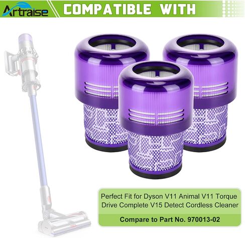 Filter Replacement for Dyson V11 Torque Drive V11 Animal V15 Detect Cordless Vacuum Cleaner, Compare to Part 970013-02 (3 Pack) in Saudi Arabia