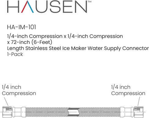 Hausen 84-Inch Ice Maker Connector 1/4-inch x 1/4-inch C, Ice Maker Supply Line, 1-Pack in Saudi Arabia
