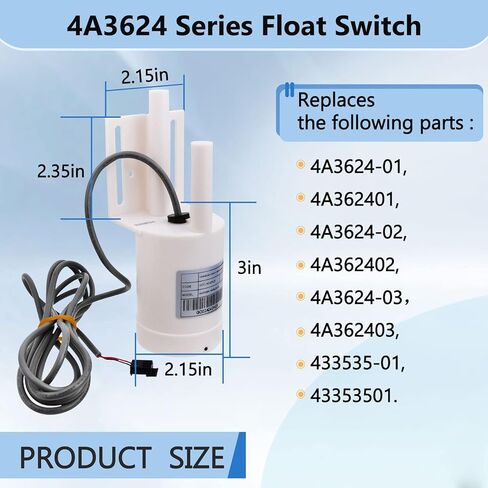 [Upgrade] 4A3624 Series Hoshizaki Float Switch, Replacement Model: 4A362401,4A3624-01,4A362402,4A3624-02,4A362403,4A3624-03,43353501,433535-01.Hoshizaki Ice Machine Start/Stop Abnormal Repair in Kuwait