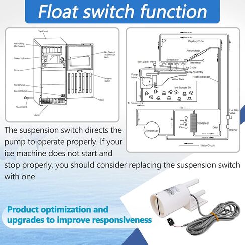 [Upgrade] 4A3624 Series Hoshizaki Float Switch, Replacement Model: 4A362401,4A3624-01,4A362402,4A3624-02,4A362403,4A3624-03,43353501,433535-01.Hoshizaki Ice Machine Start/Stop Abnormal Repair in Kuwait