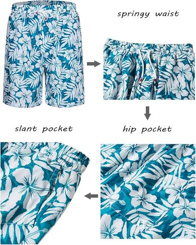 Fohemr قميص هاواي رجالي ومجموعة قصيرة للشاطئ متطابقة مع نمط الأناناس الاستوائي/فلامنغو ملابس قصيرة الأكمام قصيرة 2 قطعة in Kuwait