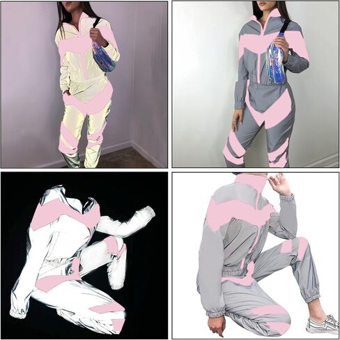 RARITYUS Men Women Rave Reflective Pants Sweatpants Trousers Dance Jogger Pants with Pockets for Casual Sport Party Festival in Kuwait