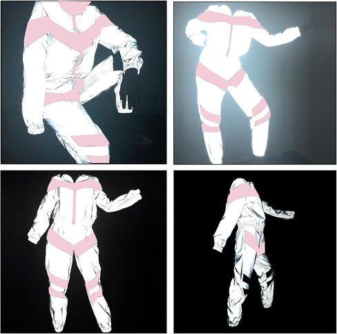 RARITYUS Men Women Rave Reflective Pants Sweatpants Trousers Dance Jogger Pants with Pockets for Casual Sport Party Festival in Kuwait