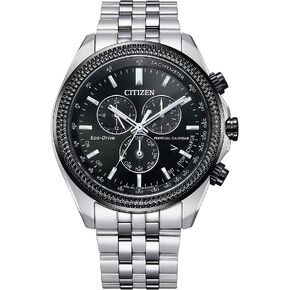 Citizen Men's Eco-Drive Classic Chronograph Watch in Stainless Steel with Perpetual Calendar, Black Dial (Model: BL5566-50E)