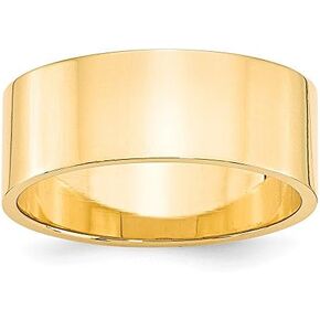 Solid 14k Yellow Gold 8mm Flat Wedding Band in Kuwait