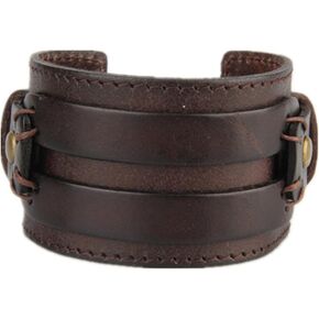 COOLLA Wide Braided Genuine Leather Mens Bracelet Bangle Cuff in Kuwait