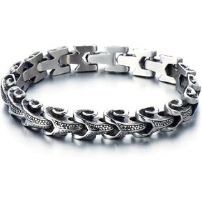 COOLSTEELANDBEYOND Mens Stainless Steel Biker Capricorn Link Bracelet Gothic Bracelet 8.5 Inches in Saudi Arabia