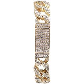 Charles Raymond Mens Womens CZ Miami Cuban Link Hip Hop Iced Out Bracelet with Bling Blling Rhinestones - BB001 in Saudi Arabia
