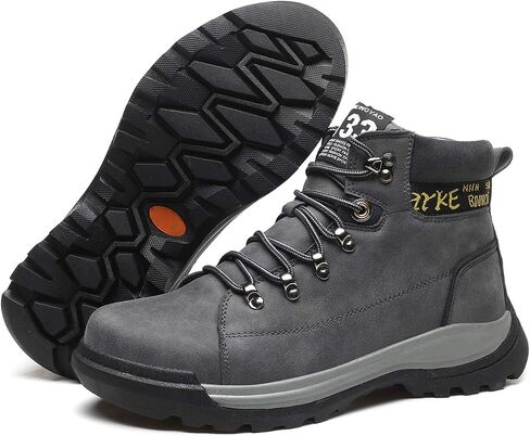 Mens Snow Boots Hiker Hiking Boot Leather Waterproof Warm Fur Lined Lace Up Anti-Slip Ankle Sneakers High Top Winter Casual Outdoor Travel Shoes in Kuwait