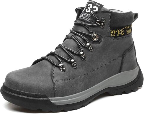 Mens Snow Boots Hiker Hiking Boot Leather Waterproof Warm Fur Lined Lace Up Anti-Slip Ankle Sneakers High Top Winter Casual Outdoor Travel Shoes in Kuwait