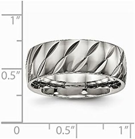 Solid Titanium Men's Diamond-Cut Wedding Band Ring in Saudi Arabia