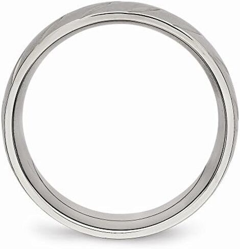 Solid Titanium Men's Diamond-Cut Wedding Band Ring in Saudi Arabia
