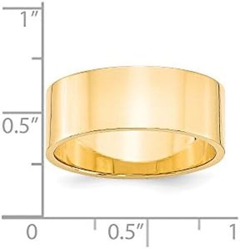 Solid 14k Yellow Gold 8mm Flat Wedding Band in Saudi Arabia