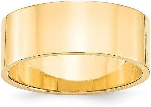 Solid 14k Yellow Gold 8mm Flat Wedding Band in Saudi Arabia
