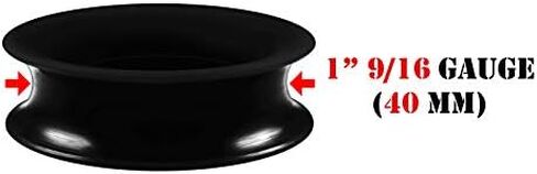 BIG GAUGES Pair of Black Silicone Double Flared Saddle Piercing Jewelry Stretcher Ear Earring Lobe Flesh Tunnel Plugs in Saudi Arabia