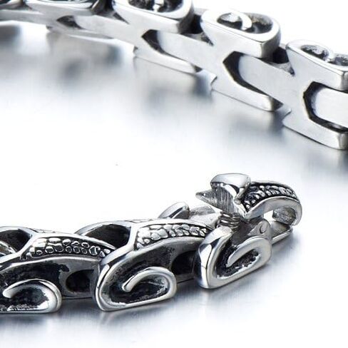 سوار رجالي من الفولاذ المقاوم للصدأ من COOLSTEELANDBEYUND لراكب الدراجة النارية الجدي وصلة سوار قوطي مقاس 8.5 بوصة, 8.5 inches, ان ايه, ان ايه in Saudi Arabia