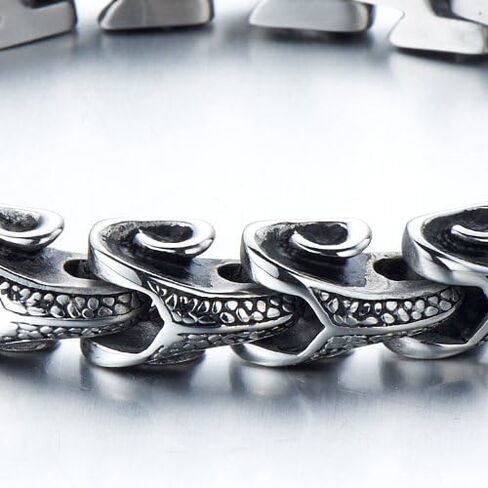 سوار رجالي من الفولاذ المقاوم للصدأ من COOLSTEELANDBEYUND لراكب الدراجة النارية الجدي وصلة سوار قوطي مقاس 8.5 بوصة, 8.5 inches, ان ايه, ان ايه in Saudi Arabia