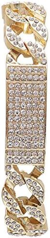 Charles Raymond Mens Womens CZ Miami Cuban Link Hip Hop Iced Out Bracelet with Bling Blling Rhinestones - BB001 in Kuwait