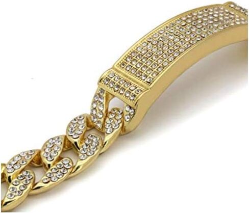 Charles Raymond Mens Womens CZ Miami Cuban Link Hip Hop Iced Out Bracelet with Bling Blling Rhinestones - BB001 in Kuwait