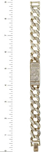 Charles Raymond Mens Womens CZ Miami Cuban Link Hip Hop Iced Out Bracelet with Bling Blling Rhinestones - BB001 in Kuwait