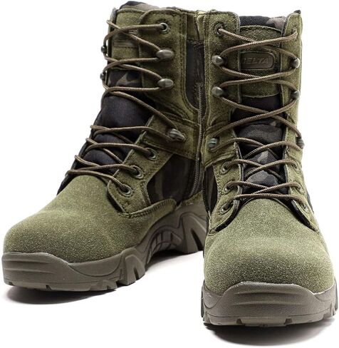 Men's Tactical Boots，High-Tops Special Training Army Shoes Outdoor Climbing Hiking Combat Boots,Green- 45/UK 10.5/US 11 in Saudi Arabia