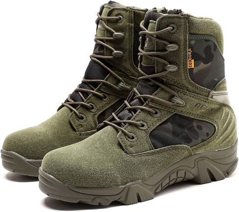 Men's Tactical Boots，High-Tops Special Training Army Shoes Outdoor Climbing Hiking Combat Boots,Green- 45/UK 10.5/US 11 in Saudi Arabia