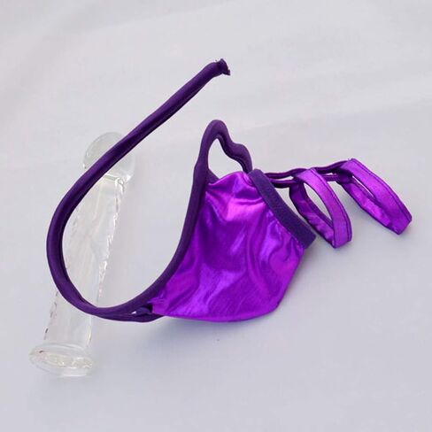 Lingerie Crotch Underwear Men's G-Strings Traceless Briefs Invisible Sexy Intimates Cross Dressing (Purple, One Size) in Saudi Arabia