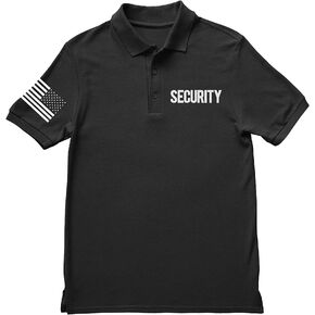 NYC FACTORY Security Polo Shirt Front Back Print Mens Tee Staff Event Uniform Bouncer Screen Printed in Saudi Arabia