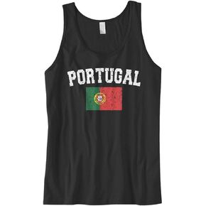 Cybertela Men's Faded Distressed Portugal Flag Tank Top in Saudi Arabia