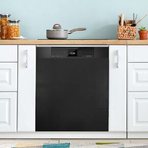 Black Dishwasher Magnet Cover Washing Machine Cover Decal Refrigerator Magnetic Stickers Kitchen Indicator Magnetic Plate Wallpaper 23x26in in Kuwait