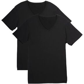 Fishers Finery Men's Classic V-Neck Comfort Soft Keep Tucked Undershirt - Breathable Cotton Modal Blend T-Shirt
