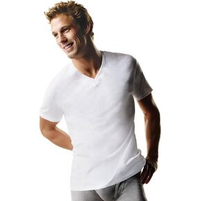 Hanes Mens Tall ComfortSoft V-Neck T-Shirts 3-Pack 2X-Large White in Saudi Arabia