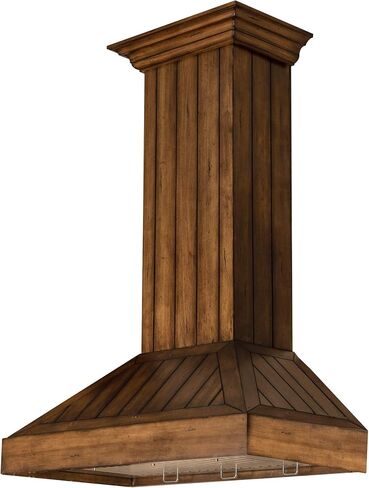 ZLINE 36 in. Wooden Wall Mount Range Hood in Rustic Light Finish - Includes Motor (KPLL-36) in Saudi Arabia