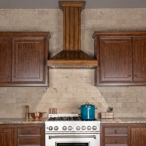 ZLINE 36 in. Wooden Wall Mount Range Hood in Rustic Light Finish - Includes Motor (KPLL-36) in Saudi Arabia