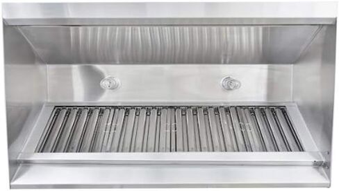 HOODMART 5' Restaurant Exhaust Hood System | Stainless Steel Vent Hood with Exhaust Fan, Grease Filters, Lights, Hanging Brackets | Heavy Duty Commercial Kitchen Equipment Made in USA in Saudi Arabia