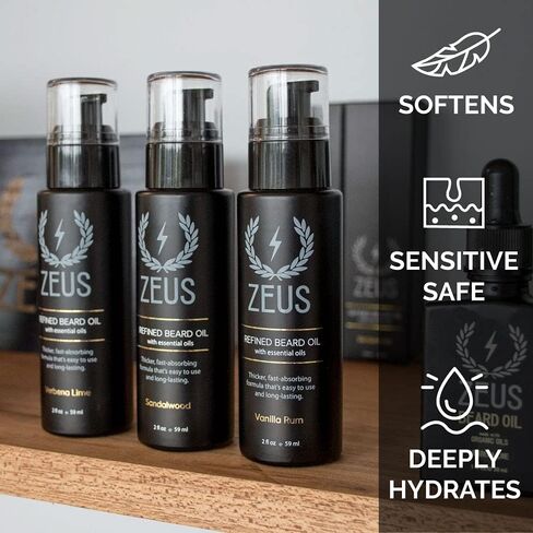 ZEUS Refined Beard Oil, Long Lasting, Thick & Fast Absorbing Oil, Leave In Beard Conditioner – MADE IN USA (Verbena Lime) 2 oz. in Saudi Arabia