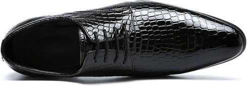 Oxford Dress Shoes Men Pointed-Toe Italy Alligator Patent Leather Lace-up Wedding Formal Derby Shoes in Saudi Arabia