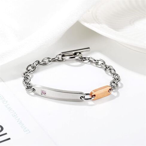 Stainless Steel Sobriety Bracelets, Inspirational Mantra Engarved One Day at a Time Chain Bracelet, Personalized AA AF Alchohol Addiction Recovery Bracelet Jewelry Gift for Men Women, Customizable in Saudi Arabia